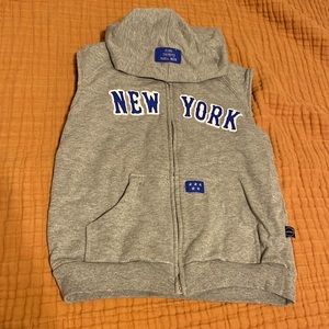 New York Cubans Hoodie Vest Sleeveless Size 7 in gray Blue Marlin
